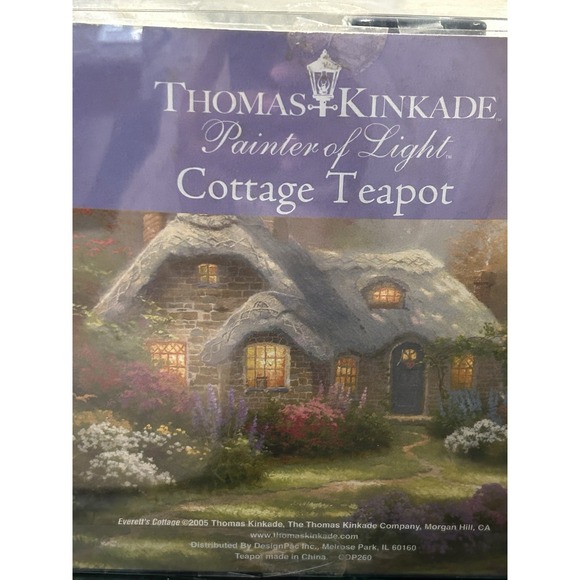 Thomas Kinkade Teapot 2005 Everett's Cottage Painter‎ of Light New In Box - Picture 10 of 10